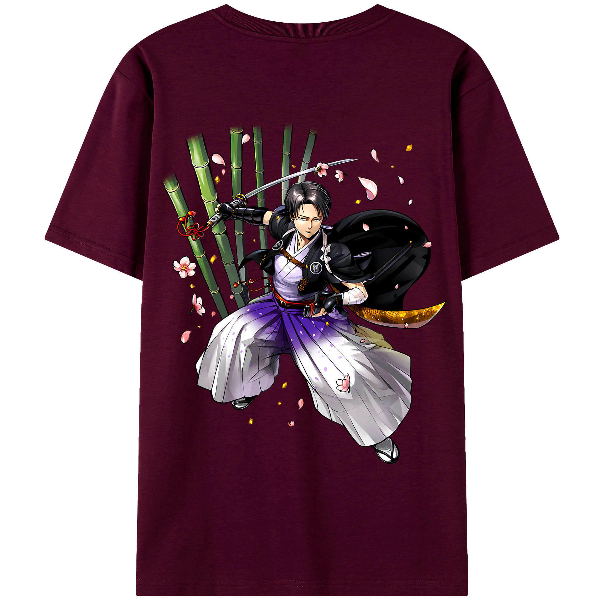 （画像用） 進撃の巨人 リヴァイ·アッカーマン Attack on Titan Levi Ackerman レディース半袖Tシャツ(バックプリント)